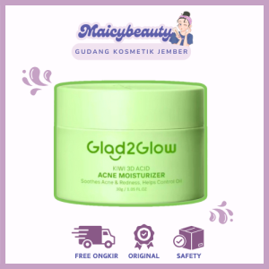 GLAD2GLOW KIWI 3D ACID ACNE MOISTURIZER Pelembab Wajah Jerawat Day & Night Cream Skincare