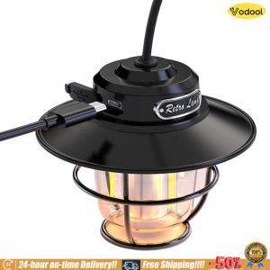 [Vodool]LED Camping Lamp Stepless Dimming 200LM Portable Camping Light Type-C USB Rechargeable for Hiking Fishing Emergency