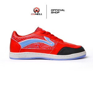 Oxwell Armatus - Sepatu Futsal Pria Dewasa Stylish Lokal Brand Berkualitas Warna Merah Biru