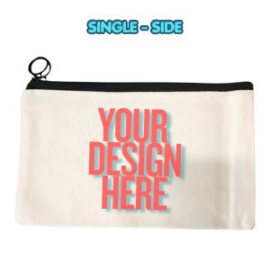 (Premium)Canvas Zipper Pouch Bag | Durable Cotton Canvas | Makeup Stationery & Travel Storage