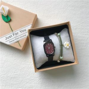 Jam Tangan Wanita New Model Fashion Import Korean Style Kasual Formal Quartz Asli Analog Gaya Vintage Dial Tipis Stainless Steel Titanium Anti Karat Kaca Tebal Anti Gores Aksesoris Arloji Women Watches Premium Original Cewek Kekinian Rubber Elastis -JW5