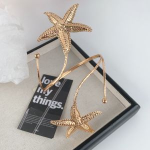 European and American fashion personalized starfish bracelet niche design sense resort wind marine elements opening adjustable arm ring