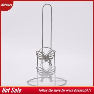 【COD】🔥🔥🔥 Iron Tissue Paper Towel Holder Stand Modern Minimalist Countertop Dispenser For Kitchen Dining Table Elegant Black Silver Finish