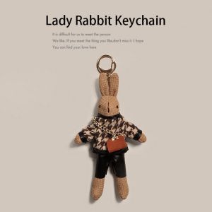 GVDBHFD Gifts Cute Cartoon Key Holder Animal Doll Pendant Kids Cloth Lady Rabbit Keychains Girls Car Accessories Korean Style Key Ring Bag Pendant Decoration