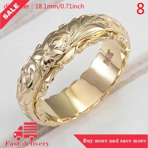 [COD] Exquisite Womens 14k Gold Ring Hang Engraved Flower Ring Anniversary Gifts