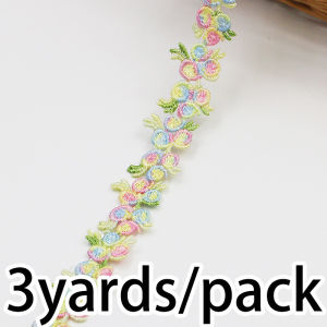 (3 yards/gói) 20mm màu thêu tan trong nước ren quần áo may đồ lót ren ăn mặc đồ trang trí đám cưới thủ công tự làm