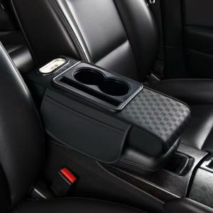 WCYC Multifunctional Center Console Armrest Cushion PU Leather Portable Storage Box Durable Height Increasing Armrest Pad Universal