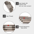M3 M4 M5 M6 M8 M10 Stainless Steel Double End Thread Rod Dual Head Screws Double-Threaded Bar Stud Bolts Length 20mm-70mm Millimeters. 