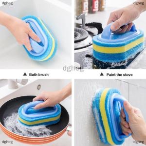 [COD] dgheg Thickening Cleaning Brush With Handle Kitchen Sponge Wipe Bathroom Tile Bathtub Cleaning Sponge Home Stain Removal Clean Tools