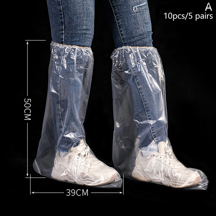 Starry 10Pcs Waterproof Thick Plastic Shoes Cover Disposable Shoe Dust