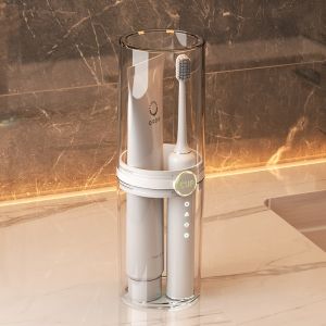 Multipurpose Toothbrush Holder Set Transparent Dustproof with Lid Travel Toiletries Storage Box Bathroom Mouthwash Cup