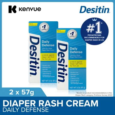 [Bundle of 2] Desitin Daily Defense Diaper Rash Protection Cream Instantly Soothe Diaper Rash Discomfort 57g x2