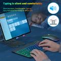 GOOJODOQ 10 Inch Backlit Backlight Keyboard And Mouse LED Colorful Bluetooth Wireless Keyboard For iPad Laptop Android iPhone. 