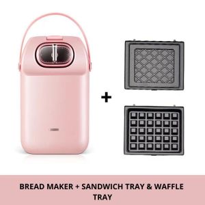 Electric Sandwich Maker 2-in-1 Waffle Maker & Bread Maker Machine Automatic Power Off