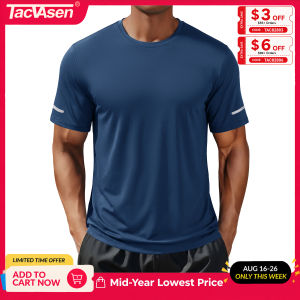 TACVASEN Wokrout Áo sơ mi khô vừa vặn cho nam giới UPF 50 + Áo thun chống nắng phản quang Độ ẩm thấm hút Áo sơ mi tập thể dục Áo sơ mi chạy bộ giản dị 2026