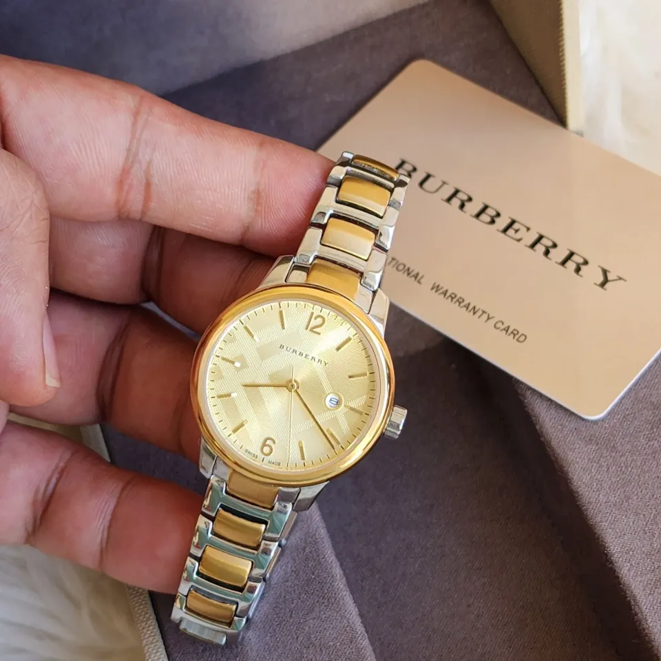 BU10118 Burberry Swiss Rare Gold Two Tone Silver Date Dial 32mm Women Stainless Steel Wrist Watch The Classic With 1 Year Warranty For Mechanism Lazada PH