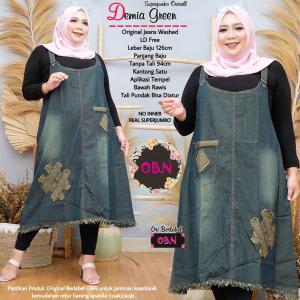 Demia Overall Jumbo XXXL LD 130cm Jumpsuit Jeans Terbaru - Midi Dress Baju Kodok Murah