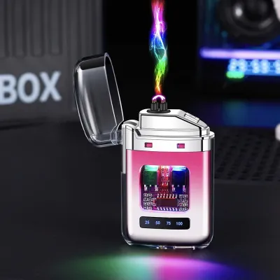 Bật Lửa Điện Plasma Vỏ Trong Suốt Kiêm Đèn Pin Mini 3 Chế Độ Chống Nước Chống Gió Sạc Nhanh Type C - Đa Dạng Màu Sắc