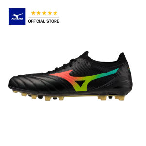 【100% Authentic 】Mizuno Morelia Neo V Beta Elite AG Artificial Grass KL Soccer Cleat Football BLACK-LAVA ORANGE