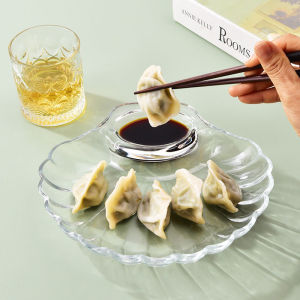 songduanshi 1PC DishTransparent Dumpling Plate With Vinegar Discs Vinegar Dishes Sushi Breakfast Dried Fruit Snack Spitting Dish