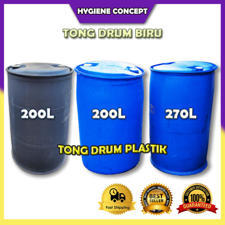 Tong Drum Plastik Tong Air Blue Drum Plastic Bekas Tong Biru Tong Terpakai Used Drum 0982