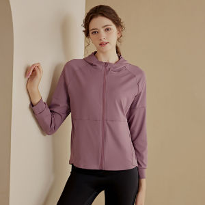 ANMO-Baju Gym Wanita Jaket Atasan Olahraga Wanita Jaket Yoga Cepat Kering Anti UV UPF 50+ /Jaket Hoodie Olahraga Wanita Kantong Samping Yoga / Gym / Fitness
