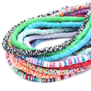 16นิ้ว350ชิ้น6มิลลิเมตรแบนรอบดินโพลิเมอร์ลูกปัดชิปดิสก์หลวม Spacer ลูกปัดที่ทำด้วยมือสำหรับบ้านที่อาศัยอยู่สร้อยข้อมือหัตถกรรม