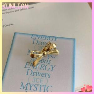 [KUNLIAN] 2Pcs Sweet Metal Bow Hairpin Fashion Personality Small Hair Clip For Women Girls Sweet Cool Broken Hair Clip Hair Accessories
