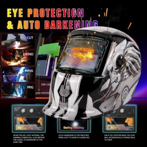 BERGARANSI TaffGUARD Helm Las Otomatis full face gelap terang Welding Helmet Terminator With senter