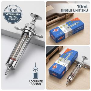 Stainless Steel Livestock Liquid Measuring Tube Heavy Duty Farm Pig Cattle Gear 10ml 20ml 50ml