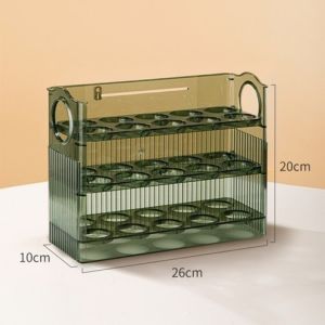 30 Grid Auto Flip Egg Tray 3 Layer Transparent Refrigerator Storage Box Organizer Kitchen Egg Holder Rack