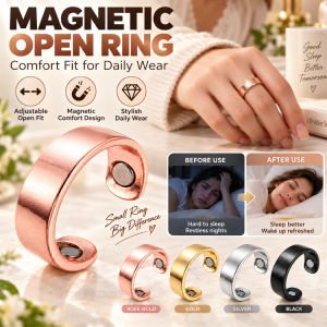 Lonice Mens Magnetic Ring Rose Gold Open Ring Adjustable Magnetic Style Finger Ring Fashion Jewelry Minimalist Accessory for Men Daily Wear Gift Jewelry Accessory