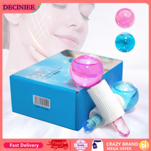 2Pcs/Box Crystal Ice Hockey Roller Energy Massage Beauty Facial Eye Crystal Ball Ice Globes Water Wave Face Massage Skin Care