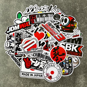 38 Pcs JDM Sticker Japanese Styling Emblems Stickers Motorcycle Car Skateboard Decal For Honda City Vario150 ADV150 Jazz Dash 125fi Civic RS150 Accord EX5 Future Wave 110 Odyssey rb1 C50 CRV SV4 PCX150 C100