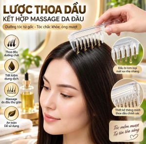Lược Thoa Dầu 7 Đầu Lăn Bi Kim Loại Bình Chứa 10ml – Lược Thoa Serum Dưỡng Tóc Massage Da Đầu