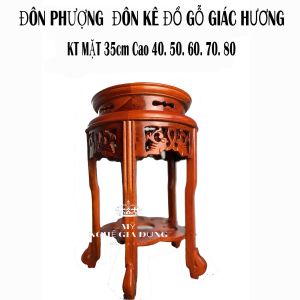 Đôn phương gỗ giácKỷ tròn gỗ giác mặt 35cm cao 50607080