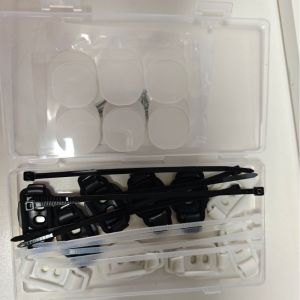 QUA 10 Pack Elastic Cable Clips Self-Adhesive Reusable Cord Organizer Wire Organization Adjustable Cable Management for Office Desk Home