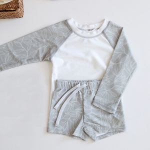 Trẻ em áo tắm + cap chàng trai Rashguard Set UPF50 nhanh khô đồ bơi