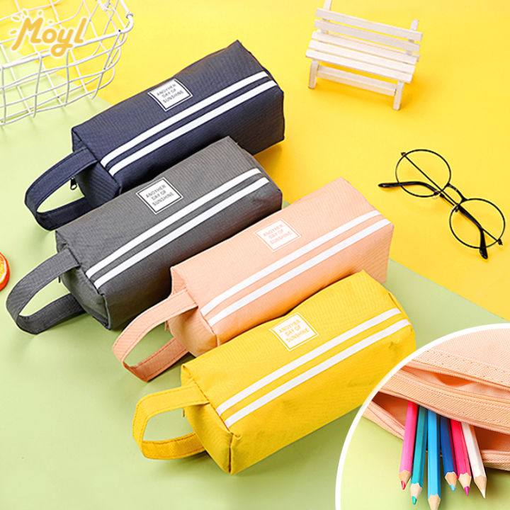 Hộp bút vải nhiều ngăn cỡ lớn cute, túi đựng bút 2 ngăn kiểu hàn quốc cho học sinh nam nữ