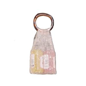 กระเป๋าคริสตัลพลอยเทียมที่แข็งแรงสวยงามเหมาะสำหรับการจัดระเบียบเครื่องสำอางและการใส่ขวด