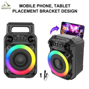 Portable Speaker Stereo Sound Karaoke Speaker RGB Lights Outdoor Speaker with Microphone Suitable for Home Theater Outdoor Dance Party