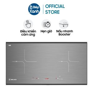 Bếp Từ 2 Vùng Nấu Malloca MH-02IS Hiệu Ứng Metalic - Booster 2000W - Điều Khiển Trượt Slider Siêu Nhạy - Khoá Phím An Toàn - Bảo Hành 3 Năm