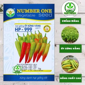 Hạt Giống Ớt Sừng Vàng Lai F1 HP-999 NUMBER ONE (Gói 5gr) - Date mới