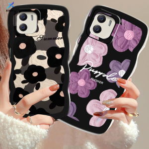 (Lokal Ready) Xinyu Casing hp Realme C53 C51 C55 C33 C35 C31 C30 C30s C21Y C25Y Realme C11 2021 C20 C15 C25 C17 C12 C3 Realme 10 9i 8i 7 Pro Realme 5 Pro 5i 5S 6i Narzo 50A Prime  Art Lukisan Cat Minyak Retro Bunga Wavy Edge Case