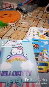 PROMO 10 Pcs Request Nama / Foto Tas Ultah Rangsel Serut Ukuran Tas 24x38 Spunbond Kombinasi Baner Printing