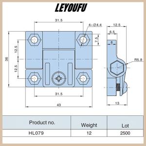 LEYOUFU PA Electric Cabinet Box Hinges Black Damping Hinges Industrial Equipment Metal Cabinet Door Hinges