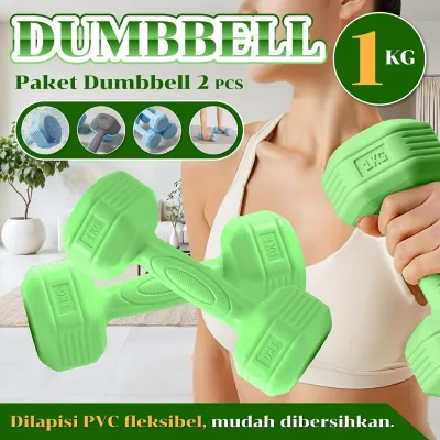 BG SPORT Dumbell Barbel Mini PVC PE Berat 1KG Isi 2 PCS Barbel Gym Mini Soft Color