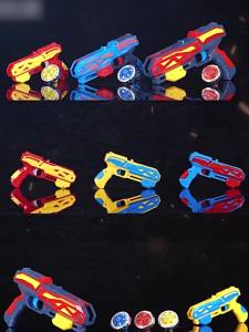 儿童魔幻旋转合金发光陀螺枪发射器对战亲子互动玩具男孩生日礼物Kanak-kanak sihir berputar aloi bercahaya gyro pelancar senjata pertempuran ibu bapa-anak mainan interaktif kanak-kanak hadiah hari jadi