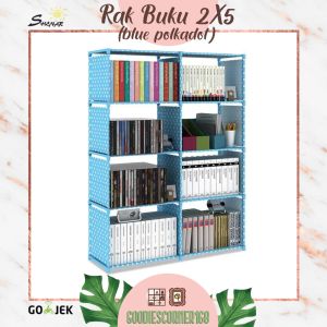 TURUN HARGA !! RAK PORTABLE 8 KOTAK/ RAK BUKU/ RAK SERBAGUNA/ RAK BERMOTIF/ RAK LUCU/ RAK BONGKAR PASANG/ RAK BUKU 2X5 SHENAR