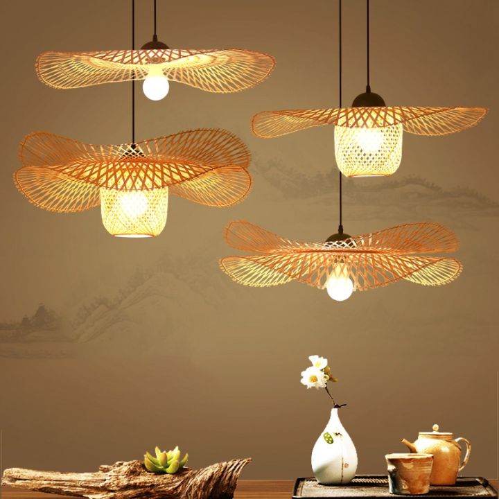 Japanese Bamboo Lantern Pendant Lamp Restaurant Rattan lamp Chandelier